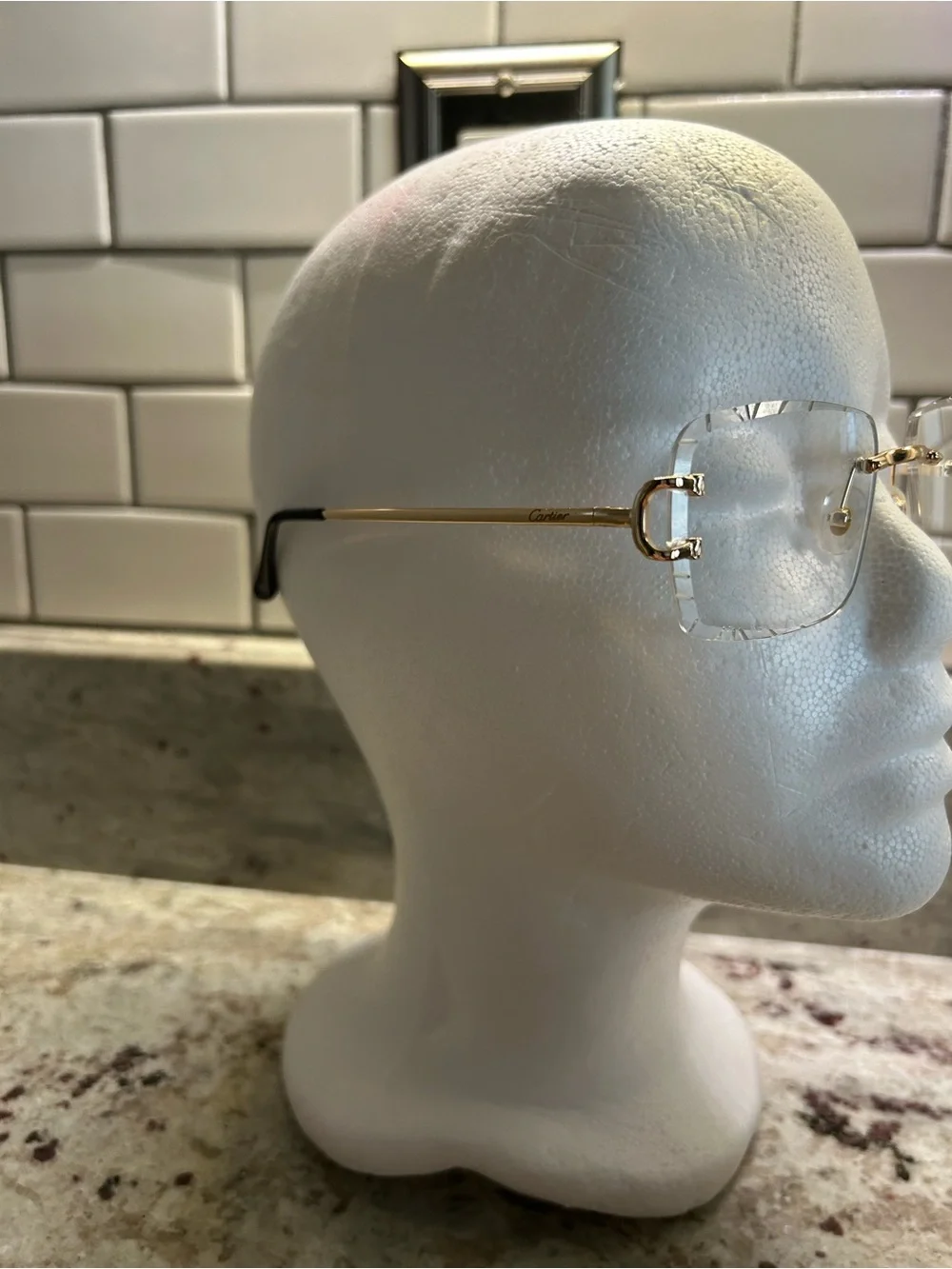 Rimless Gold and Clear Lens Women's Eyewear